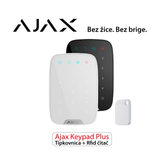 AJAX KEYPAD PLUS - BEŽIČNA TOUCHSENSE TIPKOVNICA + RFID ČITAČ