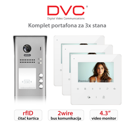 KOMPLET PORTAFONA ZA 3X STANA DT438