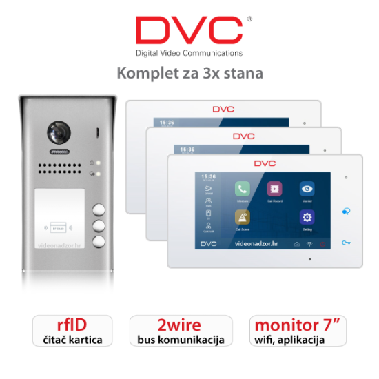 KOMPLET PORTAFONA ZA 3X STANA DX470