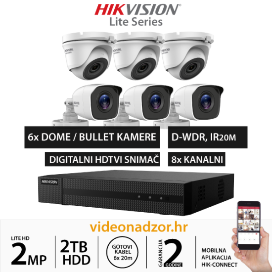 HIKVISION 2MP KOMPLET SA 6x KAMERA