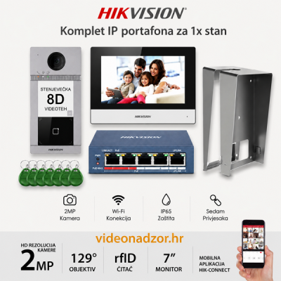 HIKVISION KOMPLET IP PORTAFONA ZA 1x STAN KH6350