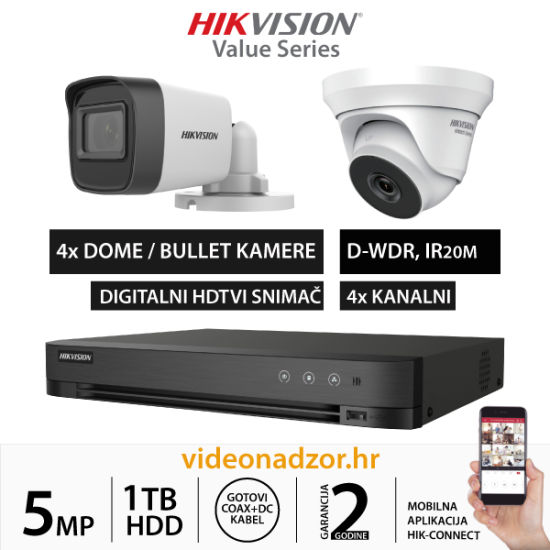 HIKVISION 5MP KOMPLET SA 2x KAMERE