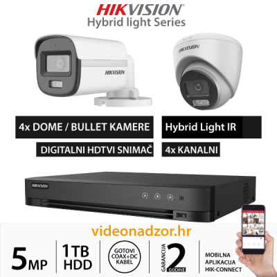 HIKVISION 5MP KOMPLET SA 2X HYBRID LIGHT KAMERE