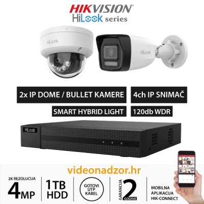 HiLook 4MP KOMPLET SA 2x IP KAMERE