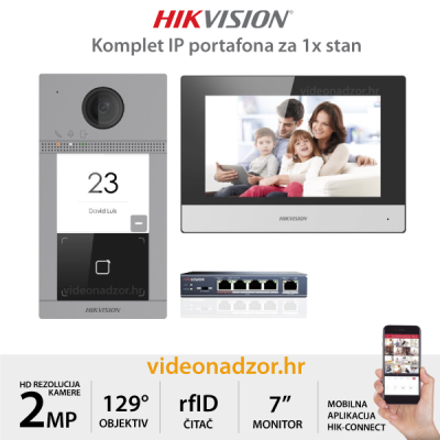 HIKVISION KOMPLET IP PORTAFONA ZA 1x STAN KH6320