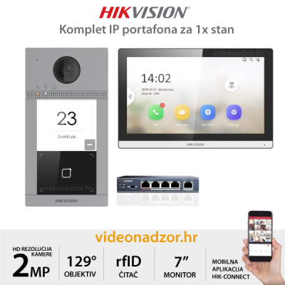 HIKVISION KOMPLET IP PORTAFONA ZA 1x STAN KH6350