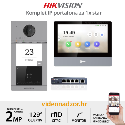 HIKVISION KOMPLET IP PORTAFONA ZA 1x STAN KH8350