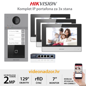 HIKVISION KOMPLET IP PORTAFONA ZA 3x STANA KH6320 HIKVISION KOMPLET IP PORTAFONA ZA 3x STANA KH6320