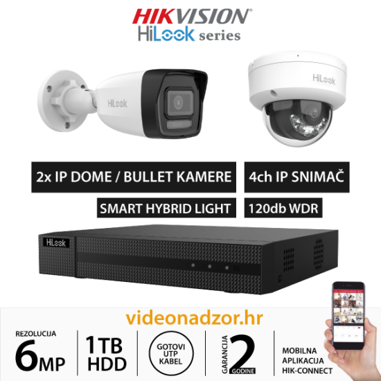 HiLook 6MP KOMPLET SA 2x IP KAMERE