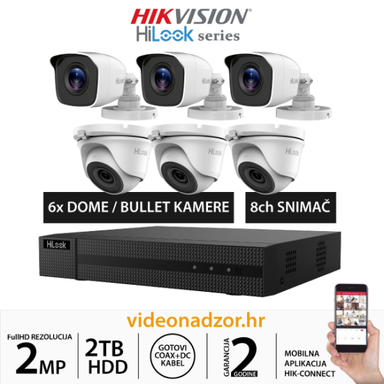 HILOOK 2MP KOMPLET SA 6x KAMERA