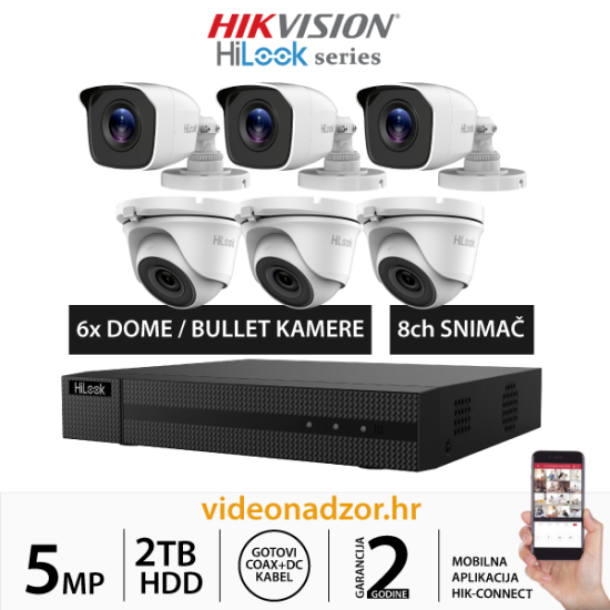 HiLook 5MP KOMPLET SA 6x KAMERA