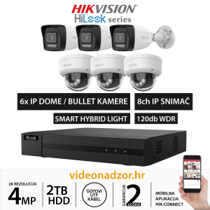 HiLook 4MP KOMPLET SA 6x IP KAMERA